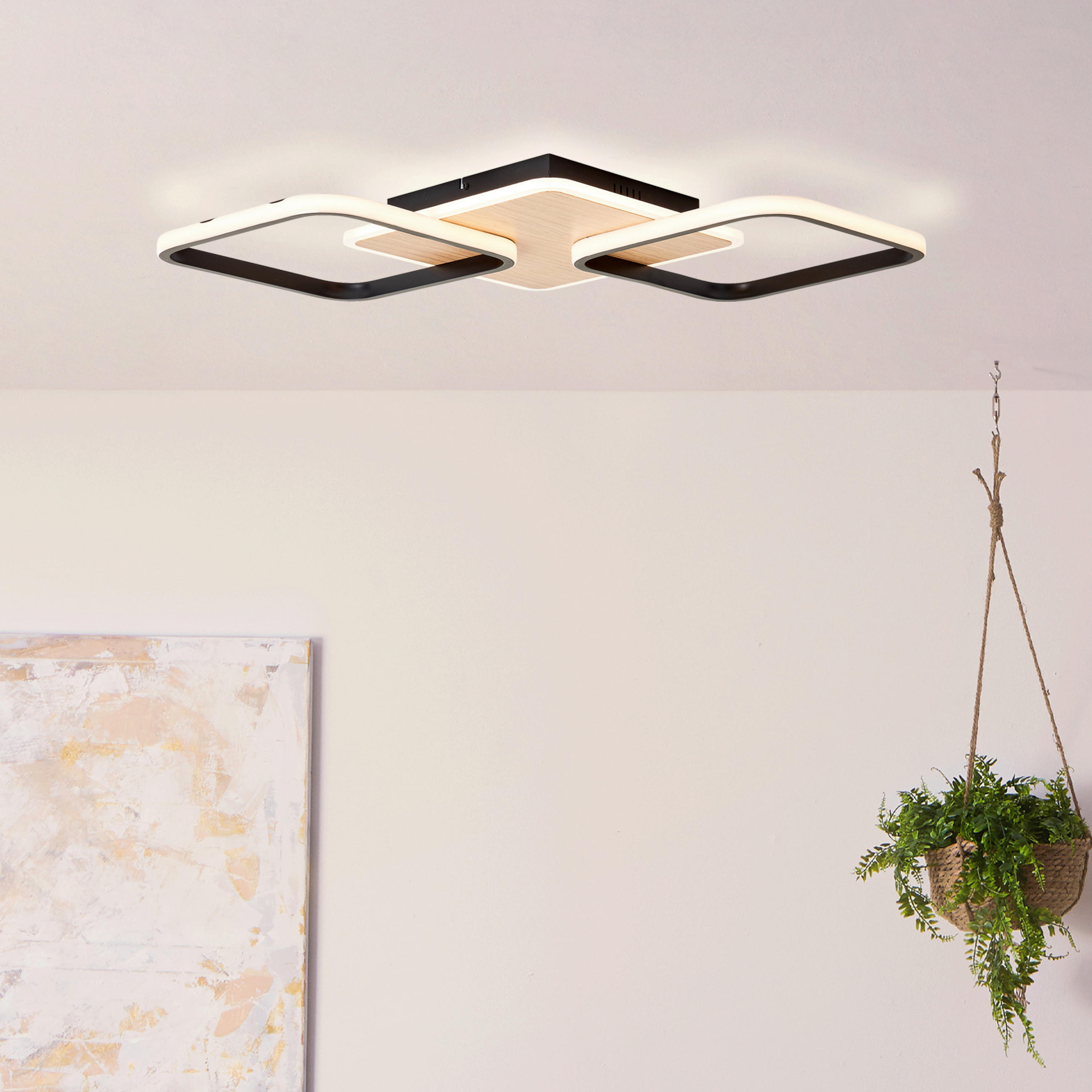 LED-DECKENLEUCHTE 62/7/62 cm   - Weiß, Design, Kunststoff/Metall (62/7/62cm) - Brilliant