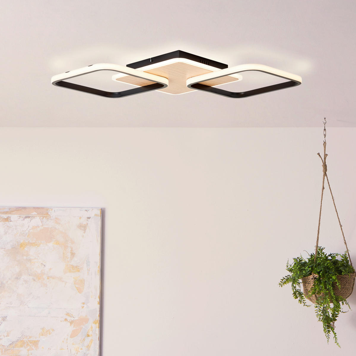 LED-DECKENLEUCHTE 62/7/62 cm   - Weiß, Design, Kunststoff/Metall (62/7/62cm) - Brilliant