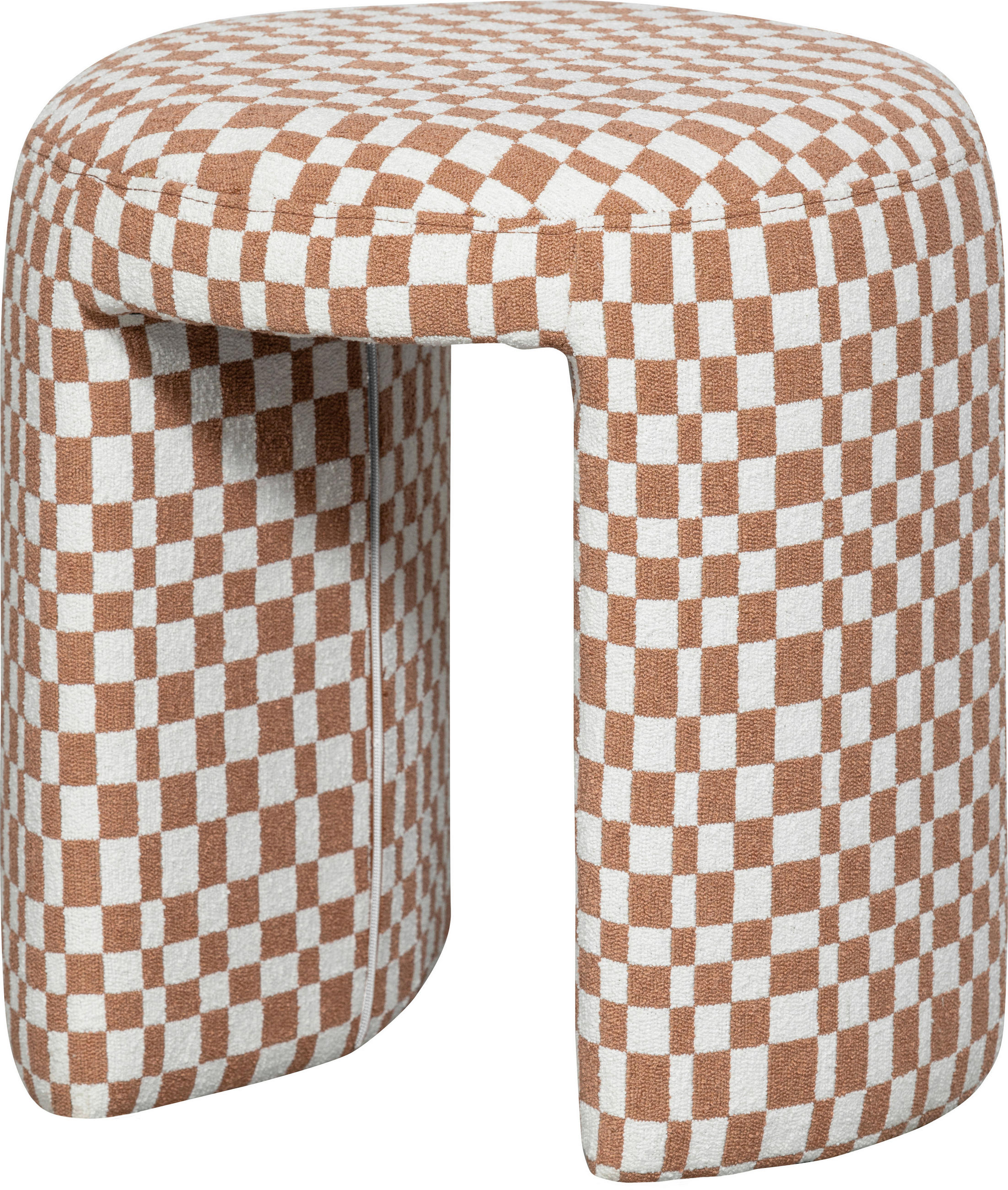 HOCKER Webstoff Orange, Weiß  - Orange/Weiß, Design, Textil (45/47/45cm) - Livetastic