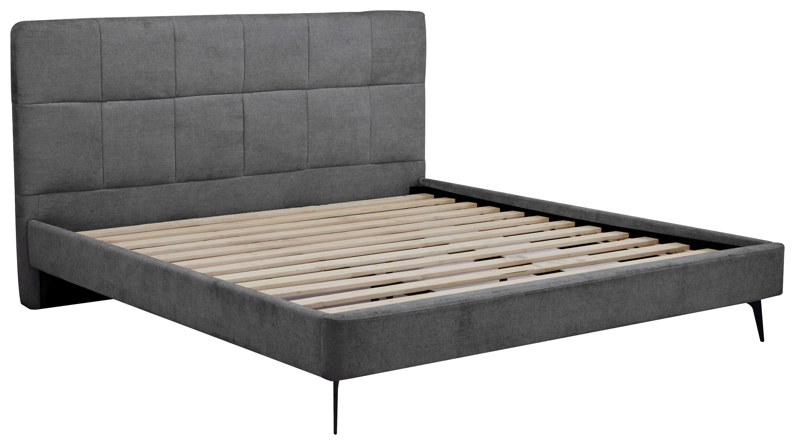 POLSTERBETT 180/200 cm  in Dunkelgrau  - Dunkelgrau/Schwarz, Design, Holz/Textil (180/200cm) - Boxxx
