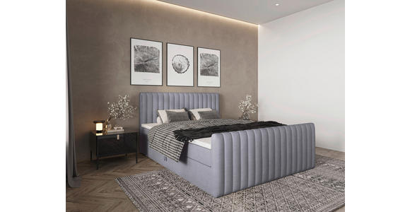 BOXBETT 160/200 cm  in Silberfarben  - Silberfarben/Schwarz, Basics, Kunststoff/Textil (160/200cm) - Carryhome