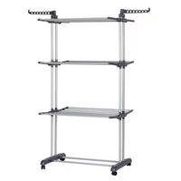 RUHASZÁRÍTÓ TORONY - nemesacélszínű/szürke, Basics, műanyag/fém (72/64/170cm) - Homeware