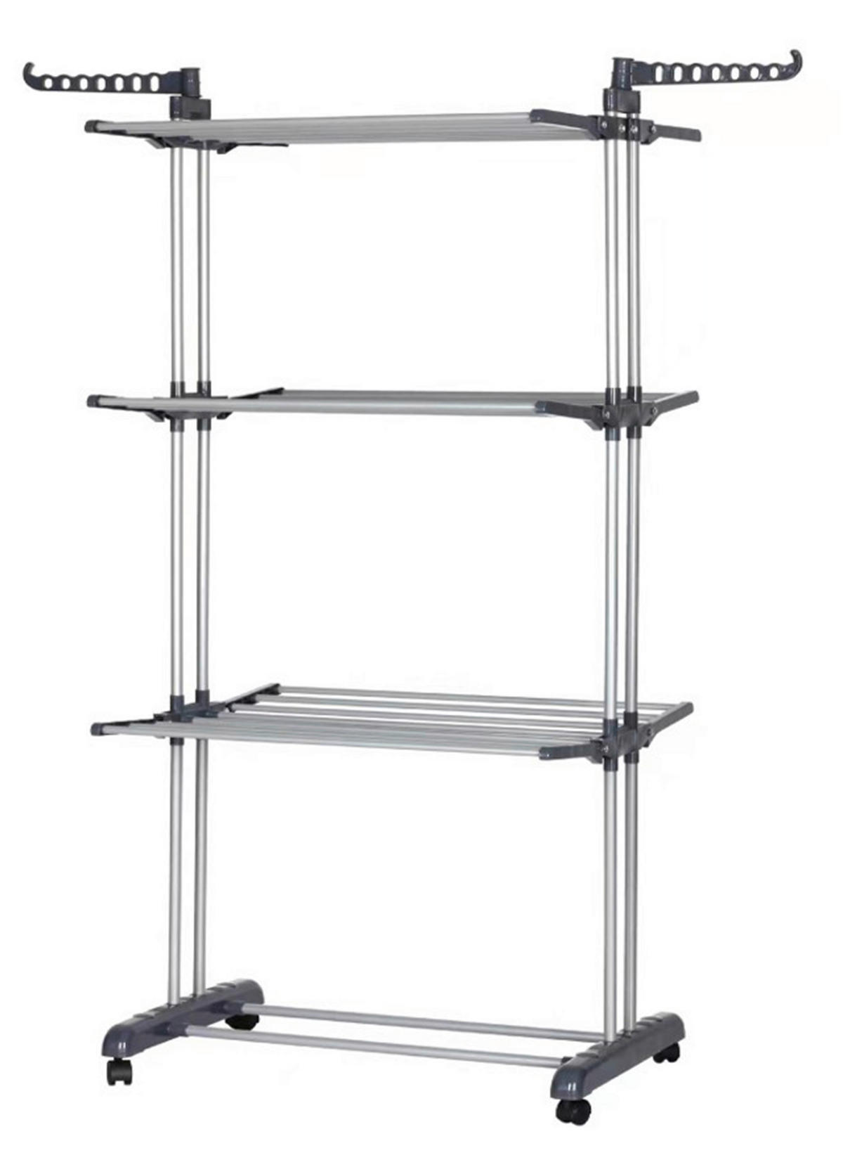 RUHASZÁRÍTÓ TORONY - nemesacélszínű/szürke, Basics, műanyag/fém (72/64/170cm) - Homeware