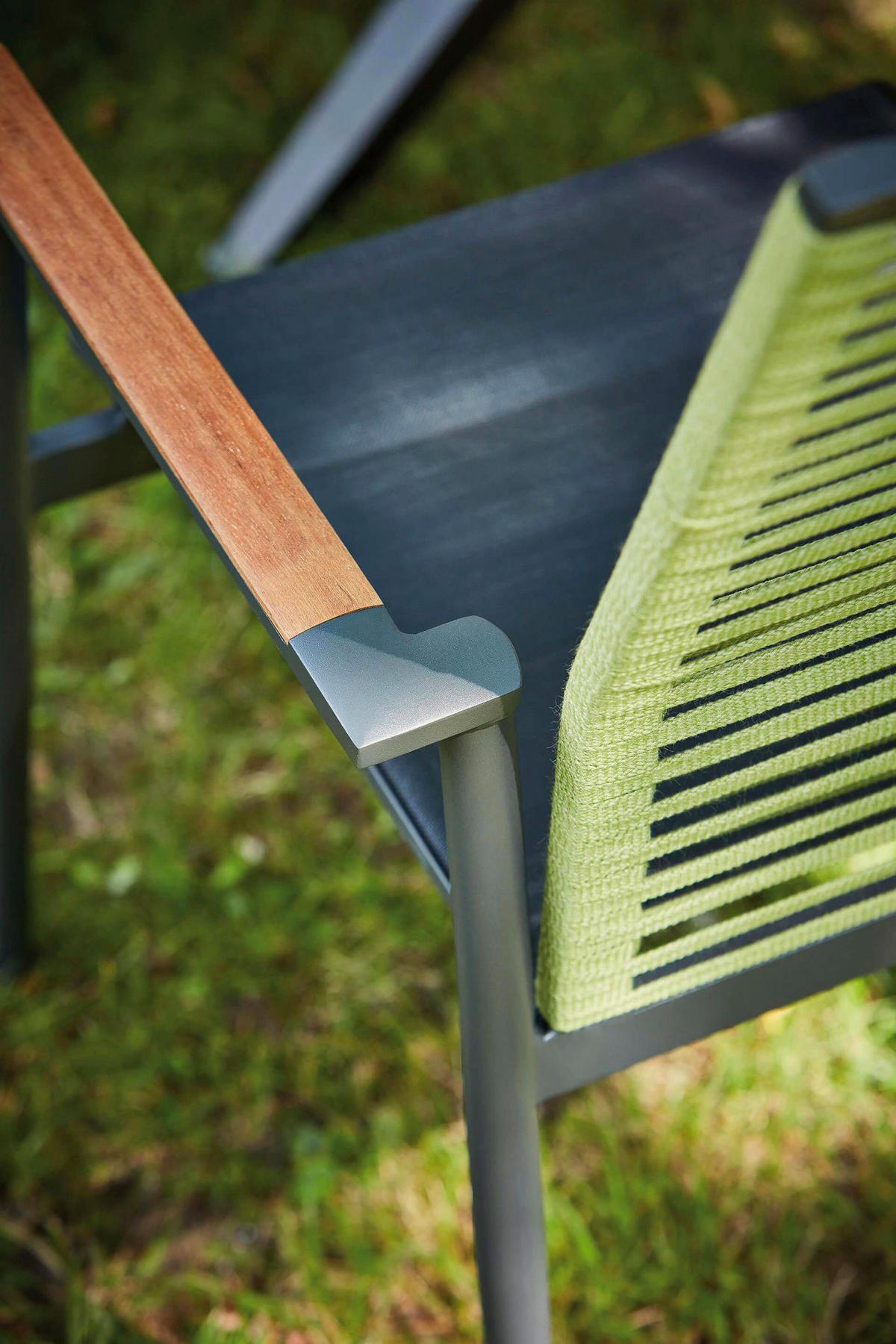 STAPELSESSEL Aluminium Anthrazit, Grün, Schwarz  - Anthrazit/Schwarz, Design, Holz/Textil (61/94/66cm) - Musterring