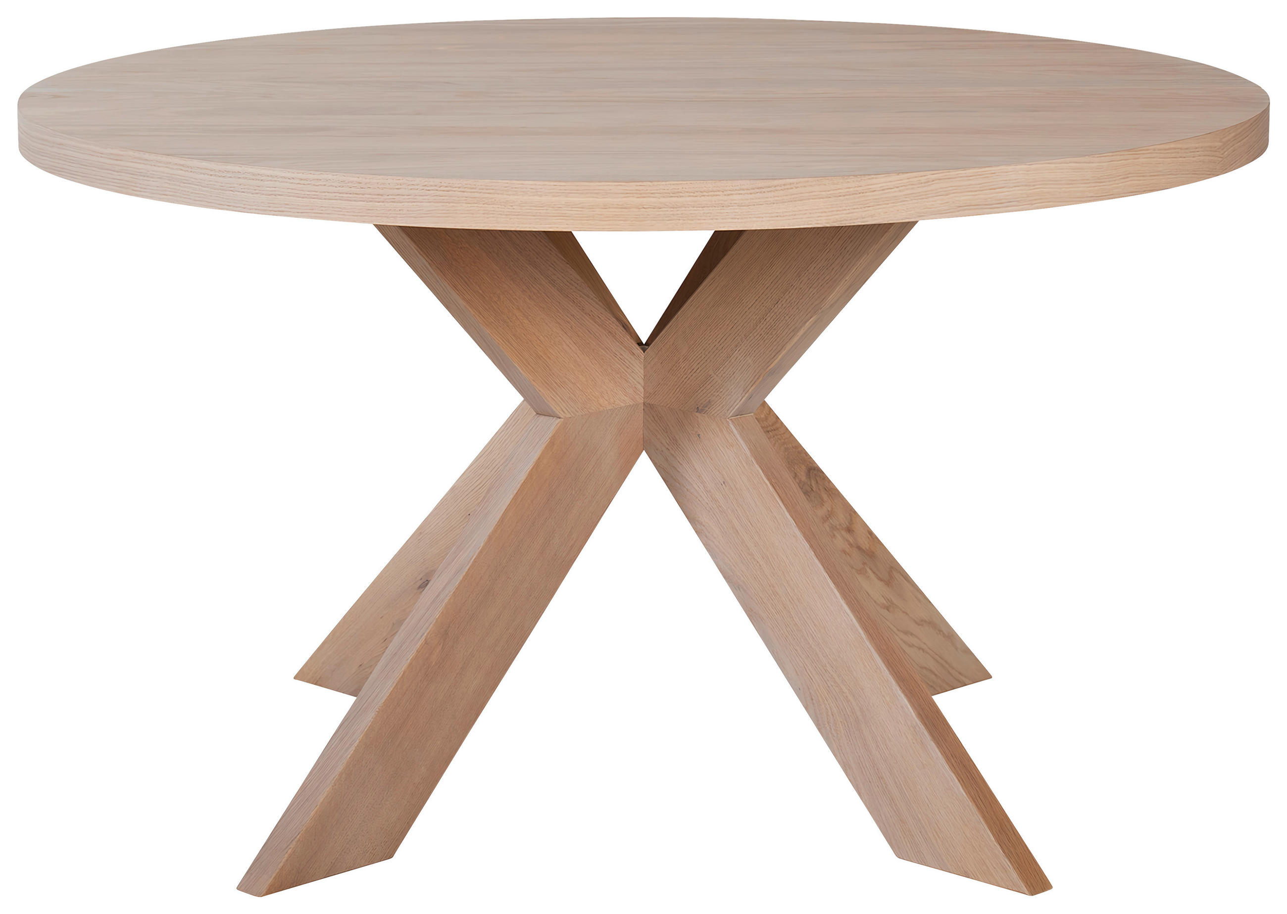 MATBORD 130-310/130/76 cm delar i massivt trä  trä finns i olika trädekorer rund ek Bianco  - ek Bianco, Modern, trä (130-310/130/76cm) - Niels Andersson