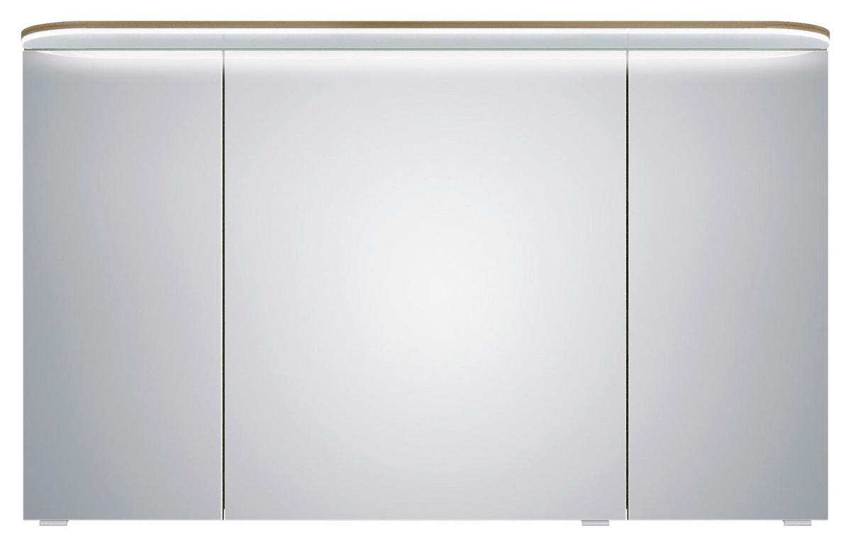 SPIEGELSCHRANK 120/72,3/17 cm  - Chromfarben/Eichefarben, KONVENTIONELL, Glas/Holzwerkstoff (120/72,3/17cm) - Pelipal