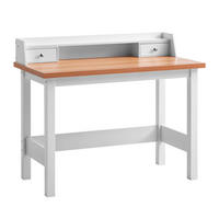 SCHREIBTISCH 106/53/90 cm  in Weiss  - Weiss/Silberfarben, Design, Holz/Holzwerkstoff (106/53/90cm) - Livetastic