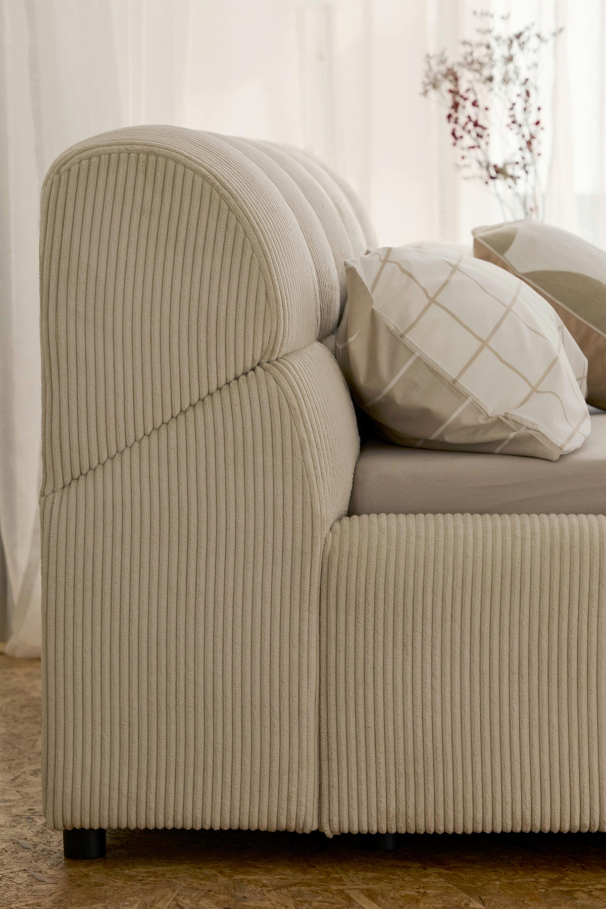 POLSTERBETT 140/200 cm,  in Beige,  - Beige/Schwarz, Design, Kunststoff/Textil (140/200cm) - Tom Tailor