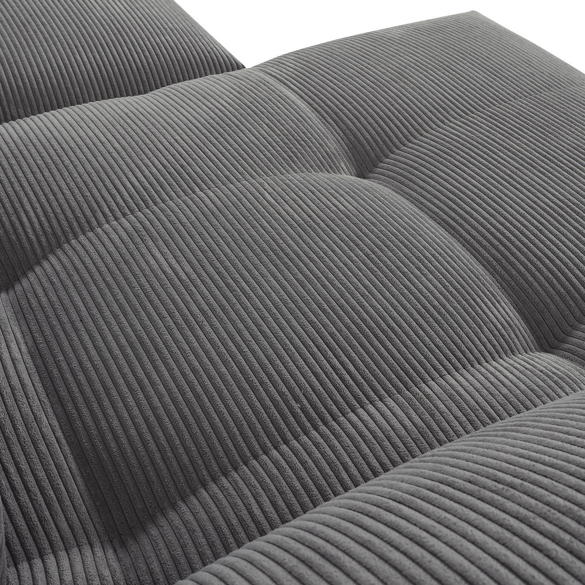 ECKSOFA in Cord Dunkelgrau  - Dunkelgrau/Schwarz, Konventionell, Textil/Metall (176/311cm) - Carryhome
