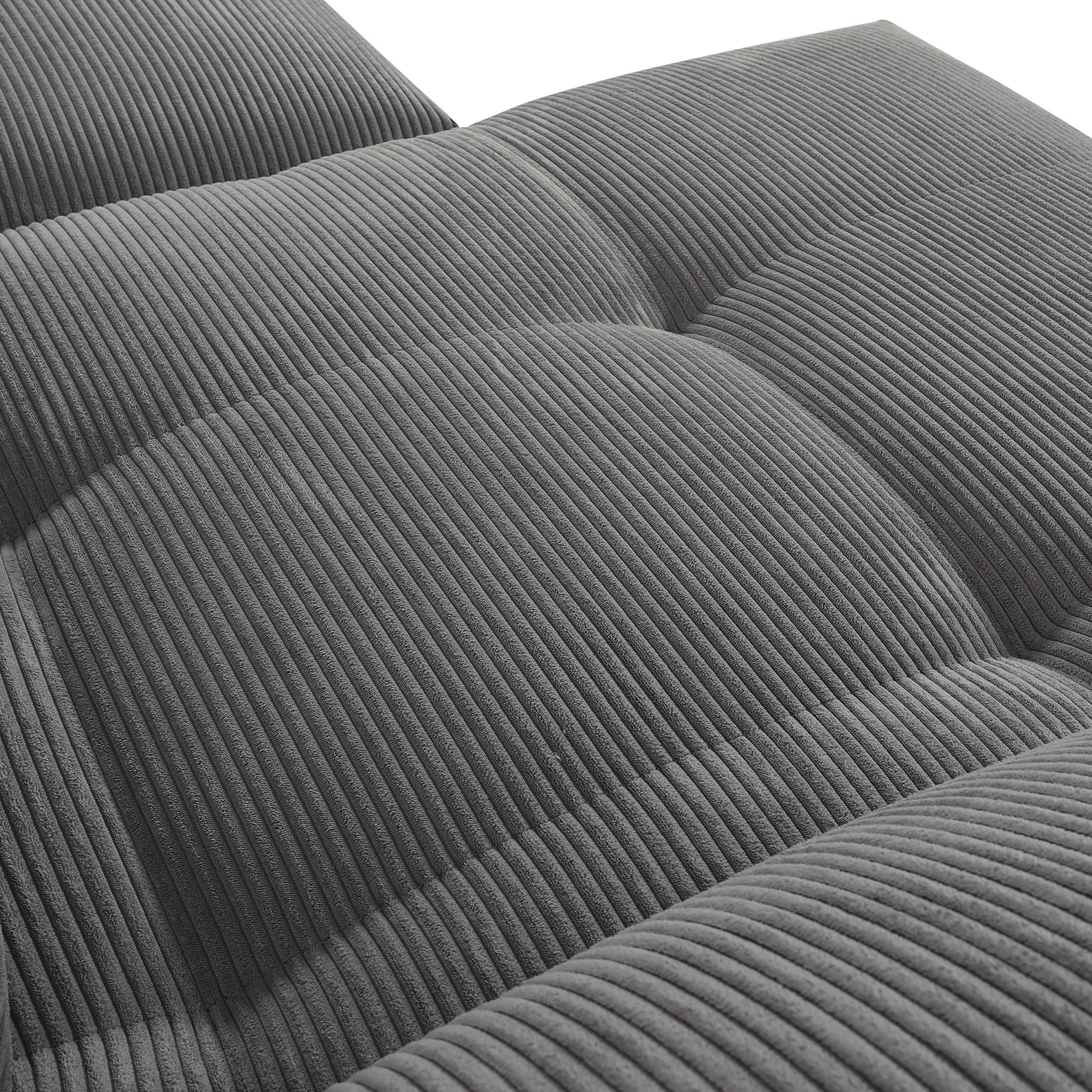 Thumbnail - Carryhome Ecksofa, Dunkelgrau, Textil, 3-Sitzer, Füllung: Schaumstoff, Ottomane links, L-Form, 311x176 cm, Stoffauswahl,...