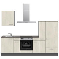 KÜCHENLEERBLOCK 270 cm   in Weiß, Schieferfarben  - Schieferfarben/Edelstahlfarben, MODERN, Holzwerkstoff/Metall (270cm) - Nobilia