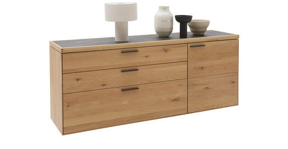 KOMMODE in 181,9/74,5/45,2 cm - Wildeiche/Schwarz, Design, Holz/Metall (181,9/74,5/45,2cm) - Valnatura