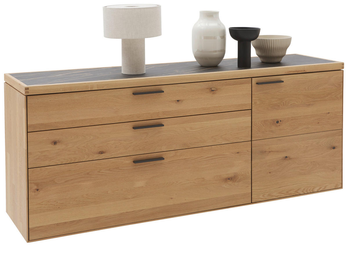 KOMMODE 181,9/74,5/45,2 cm  in Wildeiche  - Wildeiche/Schwarz, Design, Holz/Metall (181,9/74,5/45,2cm) - Valnatura