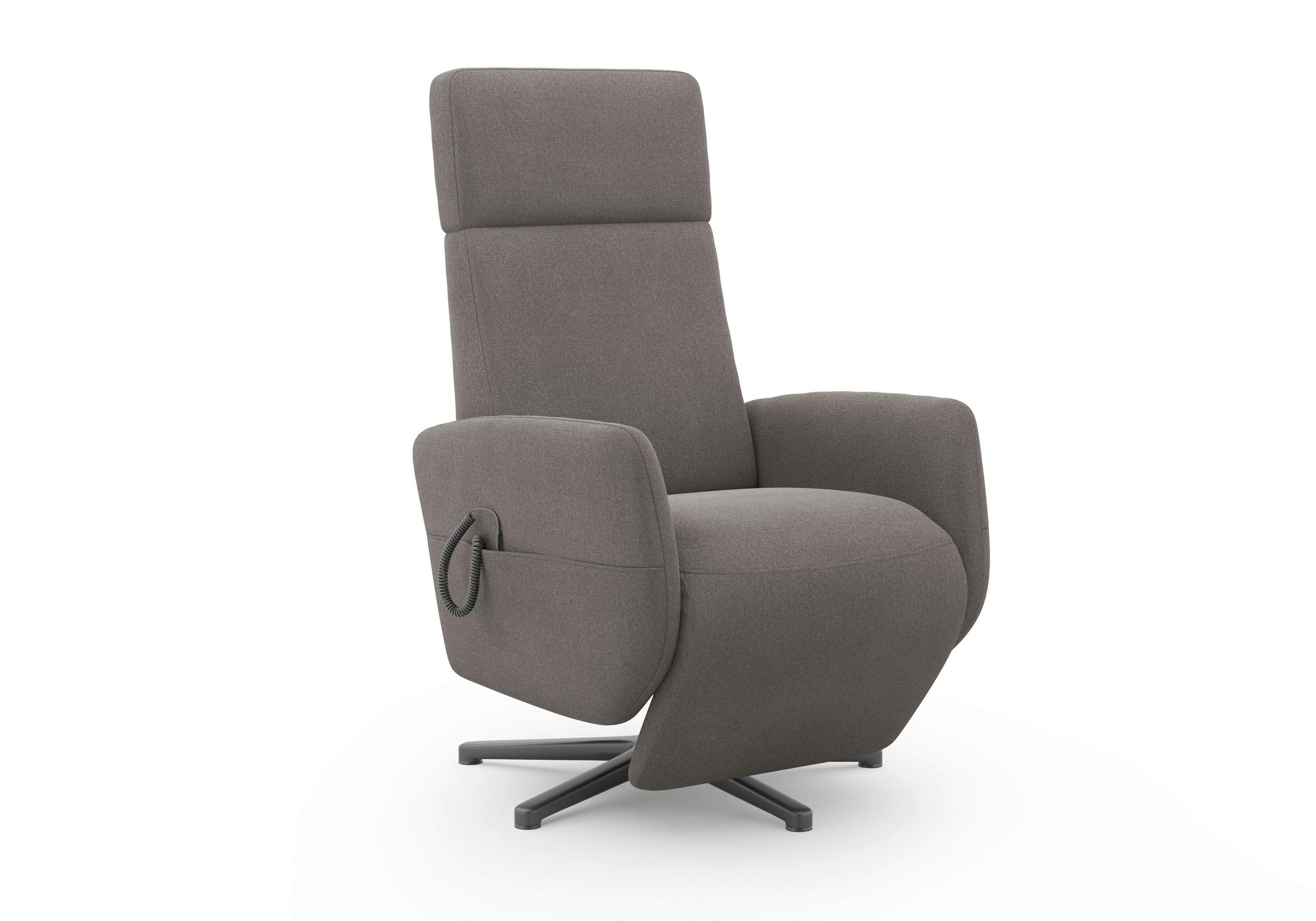 RELAXSESSEL in Textil Graphitfarben  - Schwarz/Graphitfarben, KONVENTIONELL, Textil/Metall (71/110/82cm) - Sit & More
