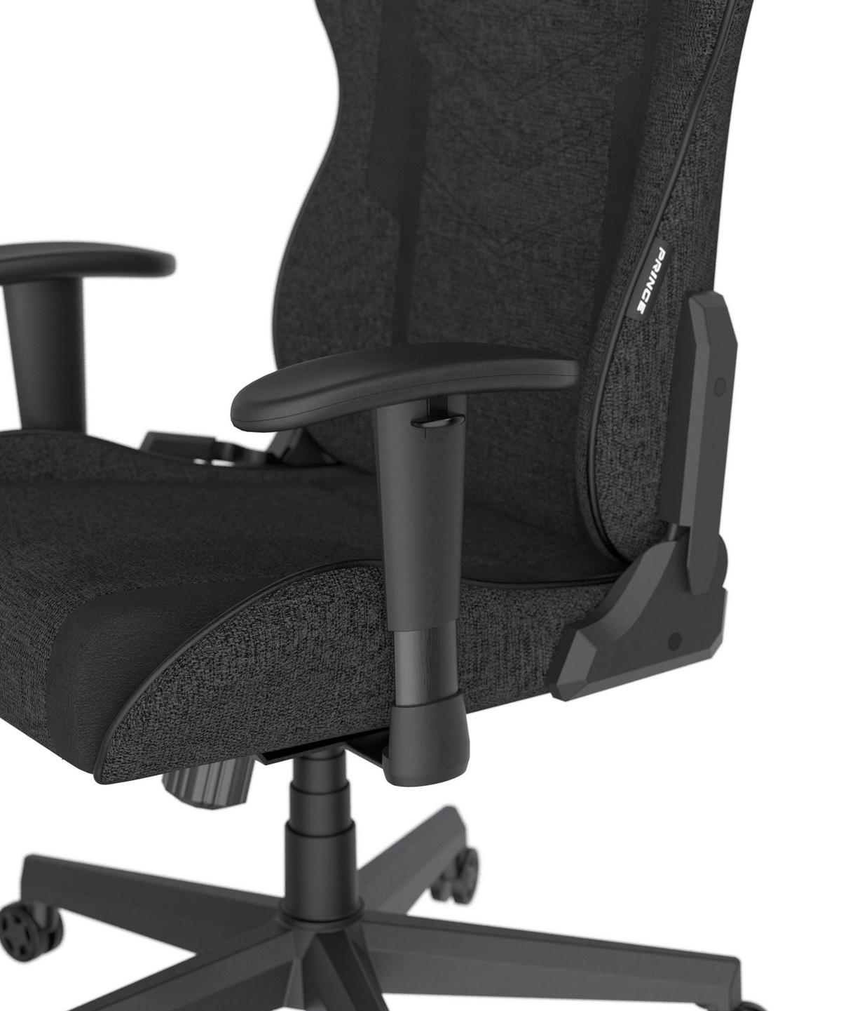 GAMINGSTUHL Schwarz Textil   - Schwarz/Weiß, KONVENTIONELL, Kunststoff/Textil (70/132/70cm) - Dxracer