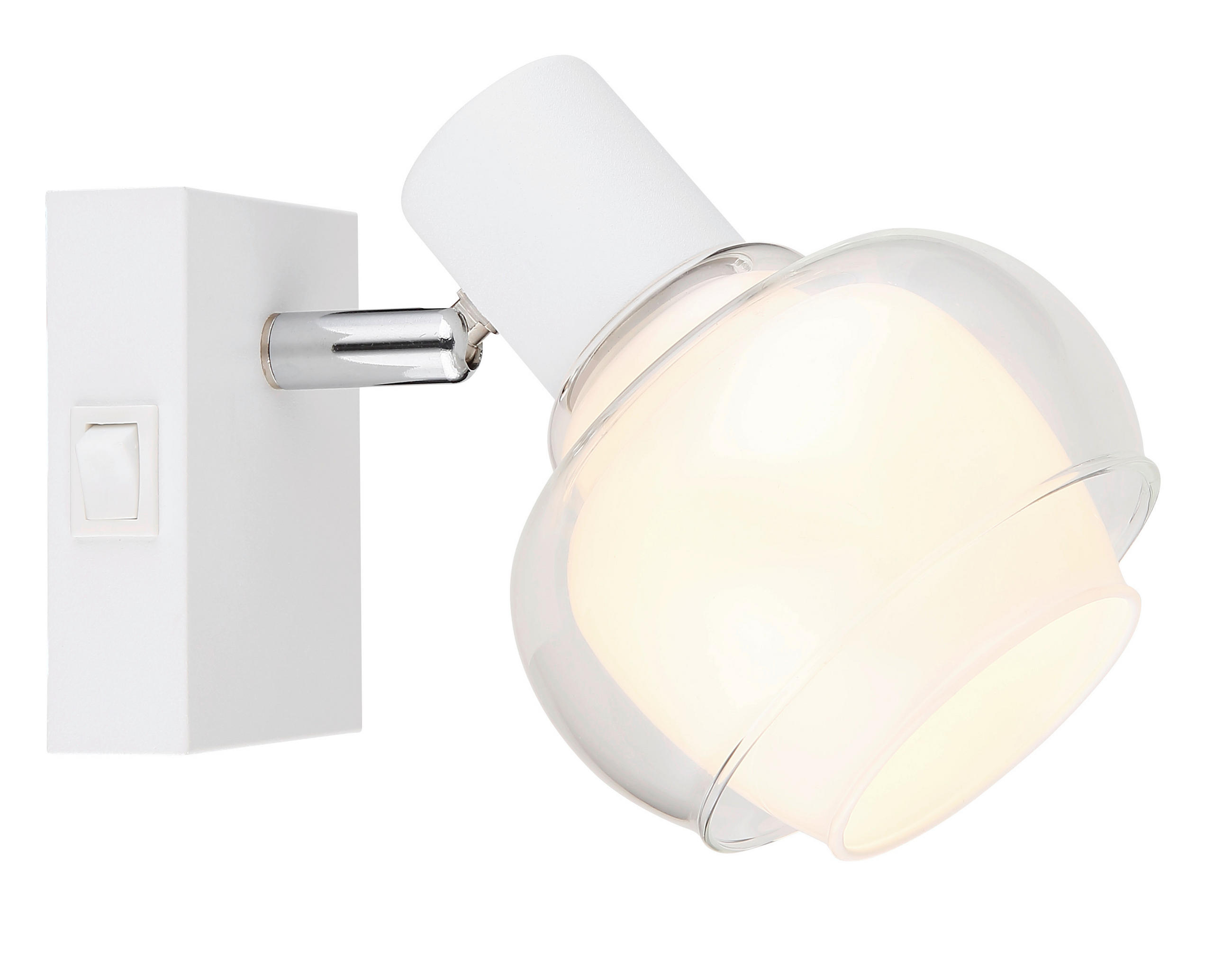 SPOTLIGHT 10,5/13,5/12,5 cm   - klar/vit, Design, metall/glas (10,5/13,5/12,5cm) - Globo