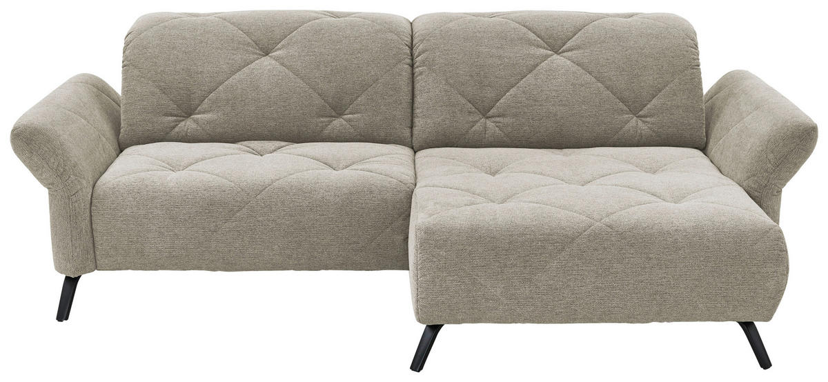 ECKSOFA in Webstoff Hellgrau  262/173 cm  - Hellgrau/Schwarz, Design, Textil/Metall (262/173cm) - Moderano