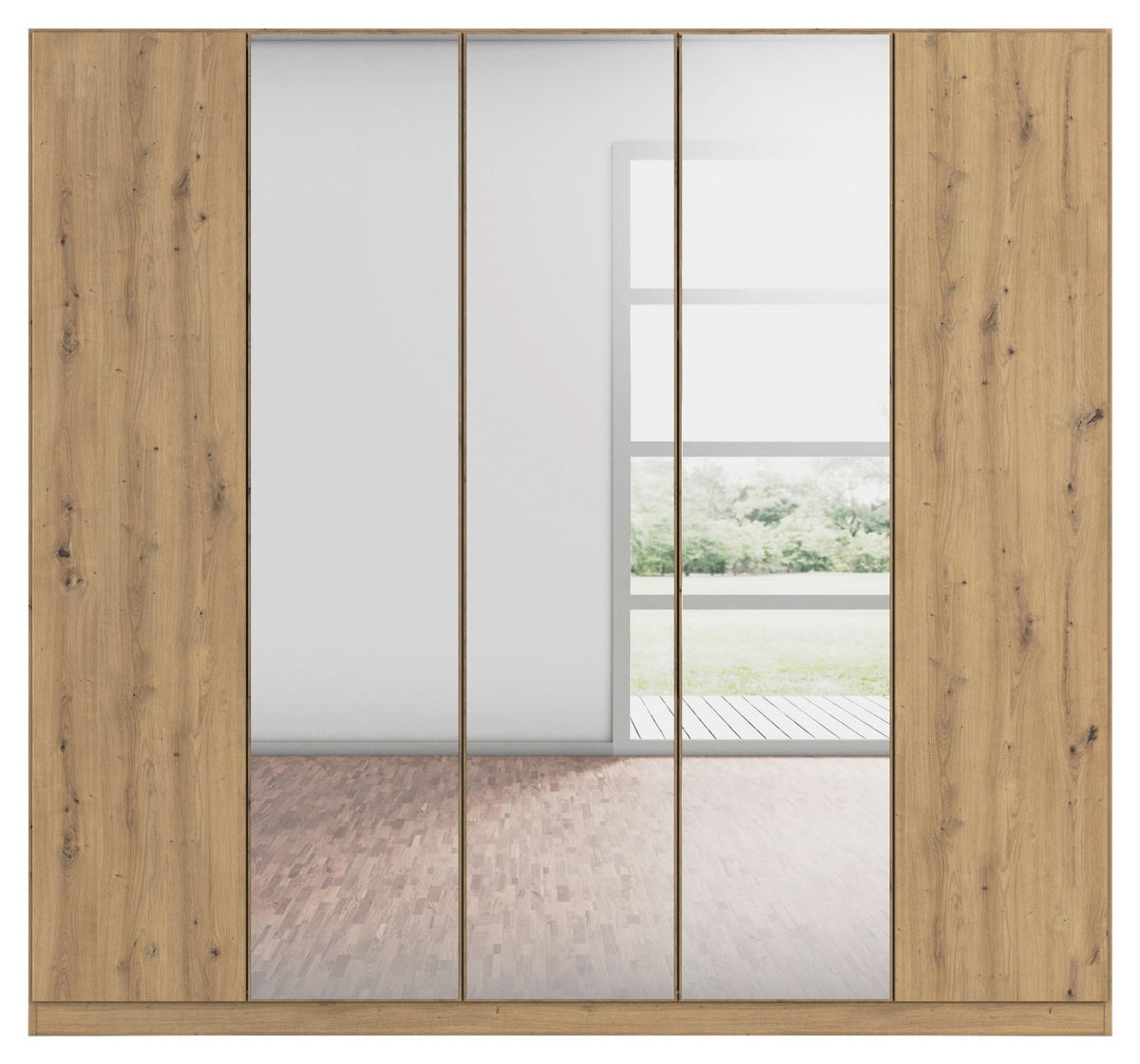 FALTTÜRENSCHRANK in Eiche Artisan  - Eiche Artisan, Holzwerkstoff (226/210/54cm) - Boxxx