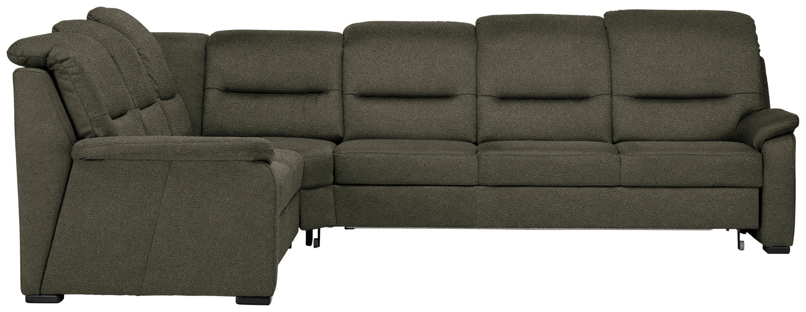 ECKSOFA in Mikrofaser Grün  - Schwarz/Grün, Konventionell, Holz/Textil (245/303cm) - Beldomo Comfort