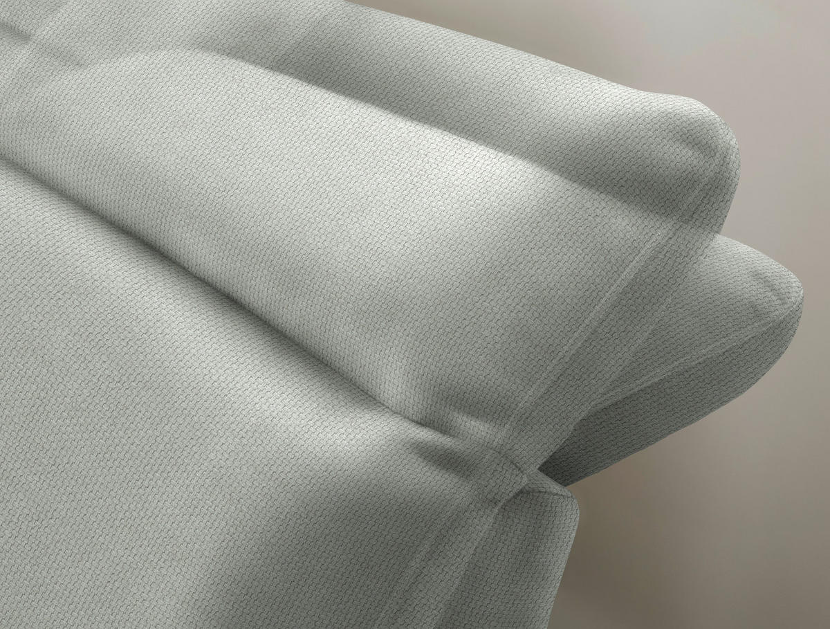 ECKSOFA in Webstoff Hellgrau  - Hellgrau/Schwarz, Design, Textil/Metall (179-202/288cm) - Stylife