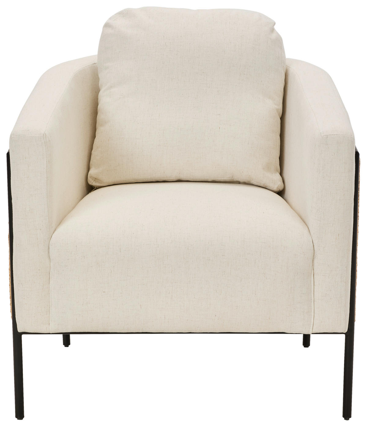 COCKTAILSESSEL in Leinenoptik Creme  - Creme/Schwarz, Trend, Holz/Textil (73/85/80cm) - Livetastic