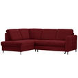 ECKSOFA in Chenille Rot  - Rot/Schwarz, MODERN, Holz/Textil (184/241cm) - Carryhome