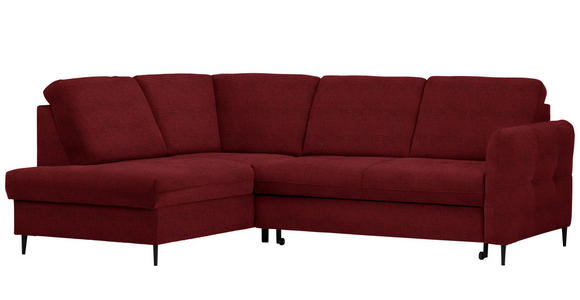 ECKSOFA in Chenille Rot  - Rot/Schwarz, MODERN, Holz/Textil (184/241cm) - Carryhome