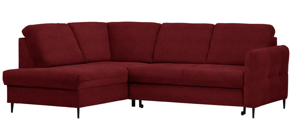 ECKSOFA in Chenille Rot  - Rot/Schwarz, Modern, Holz/Textil (184/241cm) - Carryhome