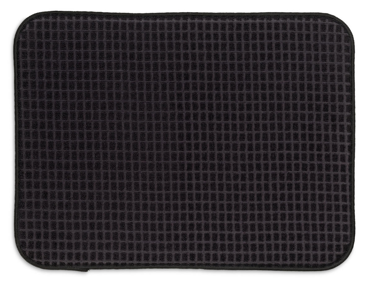 ABTROPFMATTE  - Schwarz, Basics, Textil (38/50cm) - Kela