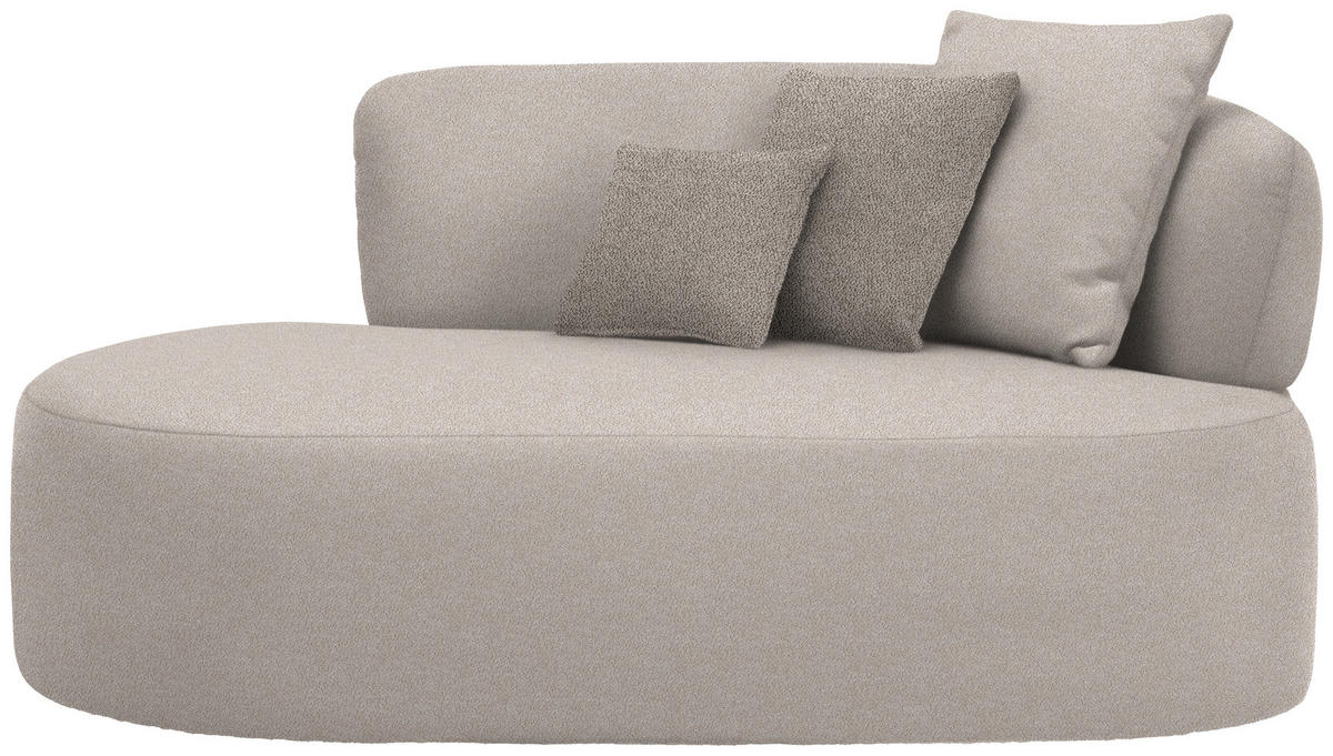 RÉCAMIERE in Plüsch Greige, Graubraun  - Greige/Graubraun, MODERN, Kunststoff/Textil (166/86/105cm) - Hom`in