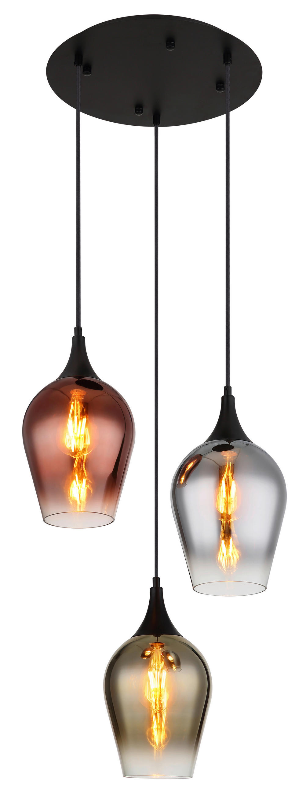 HÄNGELEUCHTE 45/120 cm    - Klar, Konventionell, Glas/Metall (45/120cm) - Globo