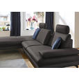 ECKSOFA in Echtleder Grau  195/308 cm  - Schwarz/Grau, Design, Leder/Metall (195/308cm) - Dieter Knoll