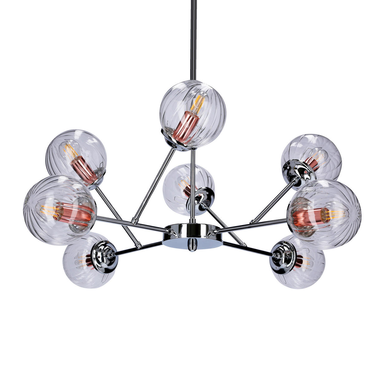 PENDELLEUCHTE 75/70 cm  - Chromfarben, Design, Metall (75/70cm)