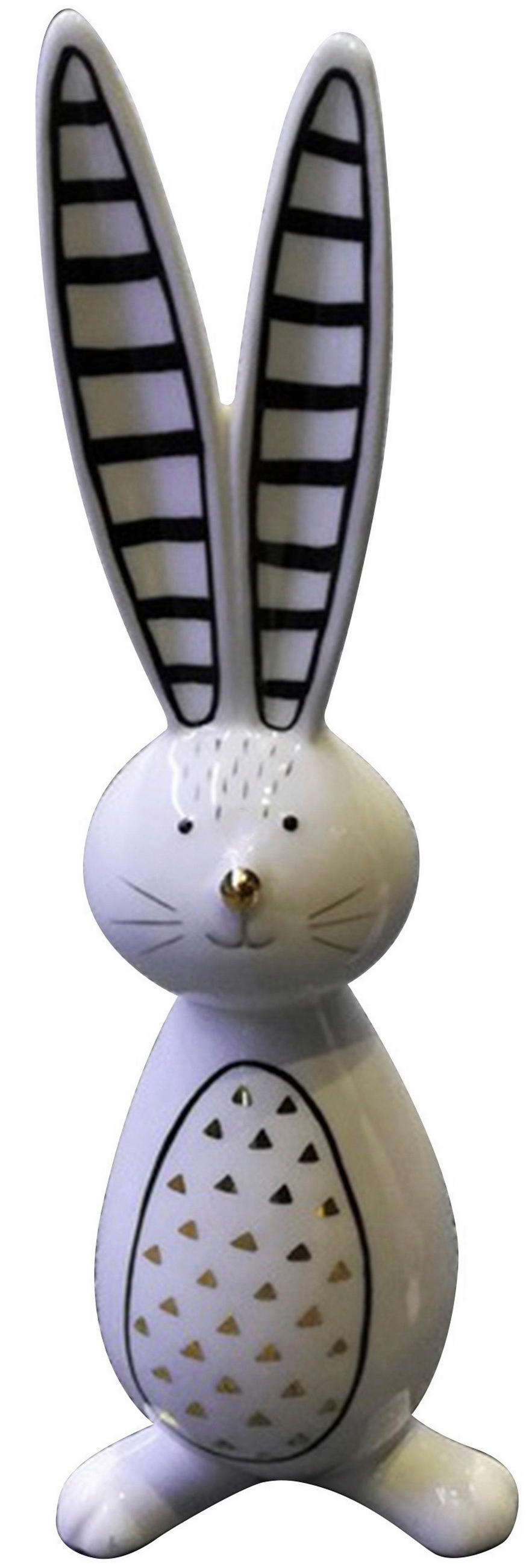 DEKOR NYÚL - fekete/aranyszínű, Lifestyle, kerámia (10/30,5/7,5cm)