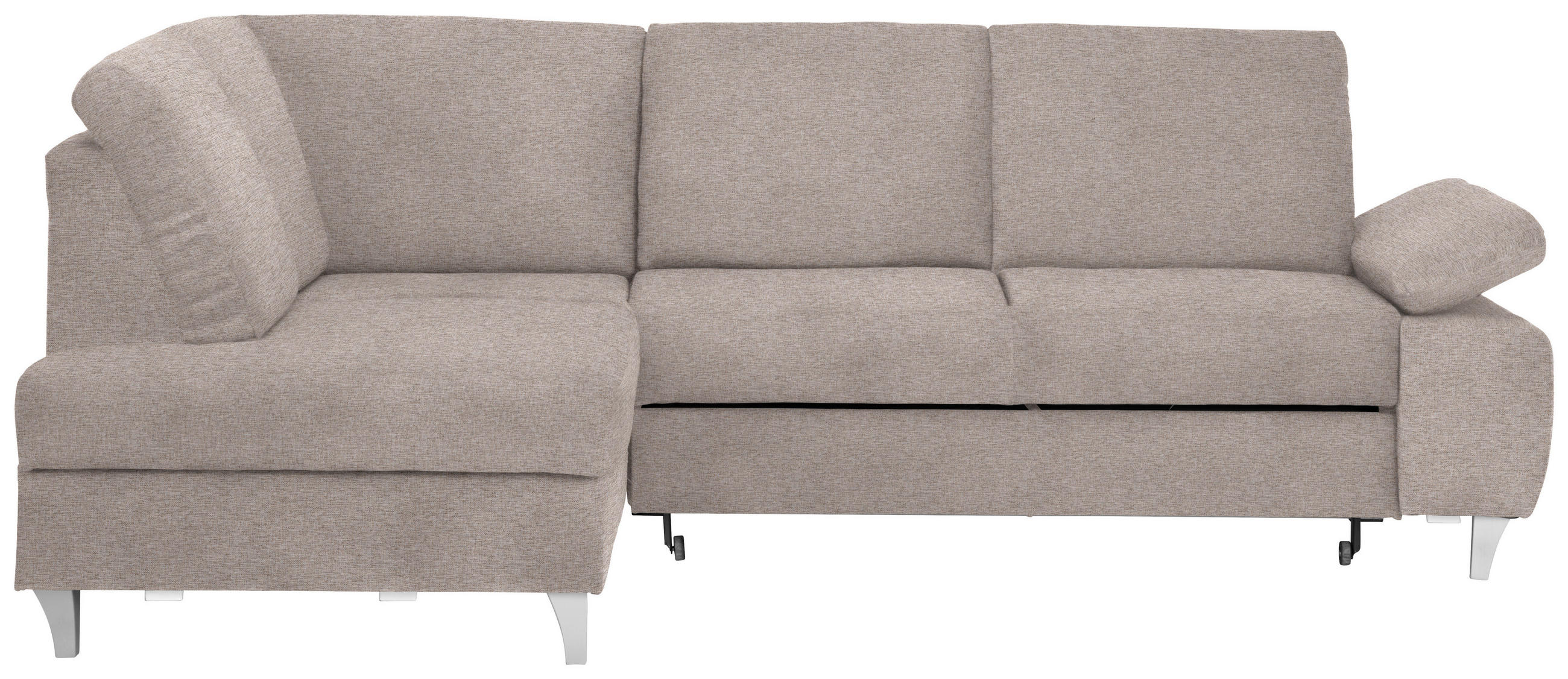 ECKSOFA in Flachgewebe Rosa  - Silberfarben/Rosa, Konventionell, Holz/Textil (186/255cm) - Cantus