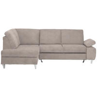 ECKSOFA in Flachgewebe Rosa  - Silberfarben/Rosa, Konventionell, Holz/Textil (186/255cm) - Cantus