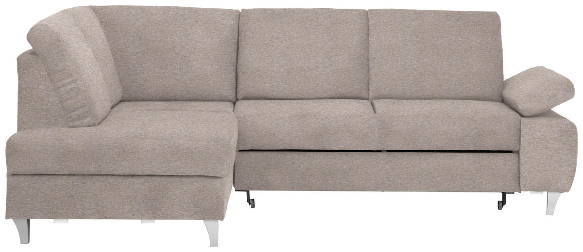 ECKSOFA in Flachgewebe Rosa  - Silberfarben/Rosa, Konventionell, Holz/Textil (186/255cm) - Cantus