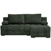ECKSOFA in Chenille Dunkelgrün  - Dunkelgrün/Schwarz, MODERN, Kunststoff/Textil (204/145cm) - home24