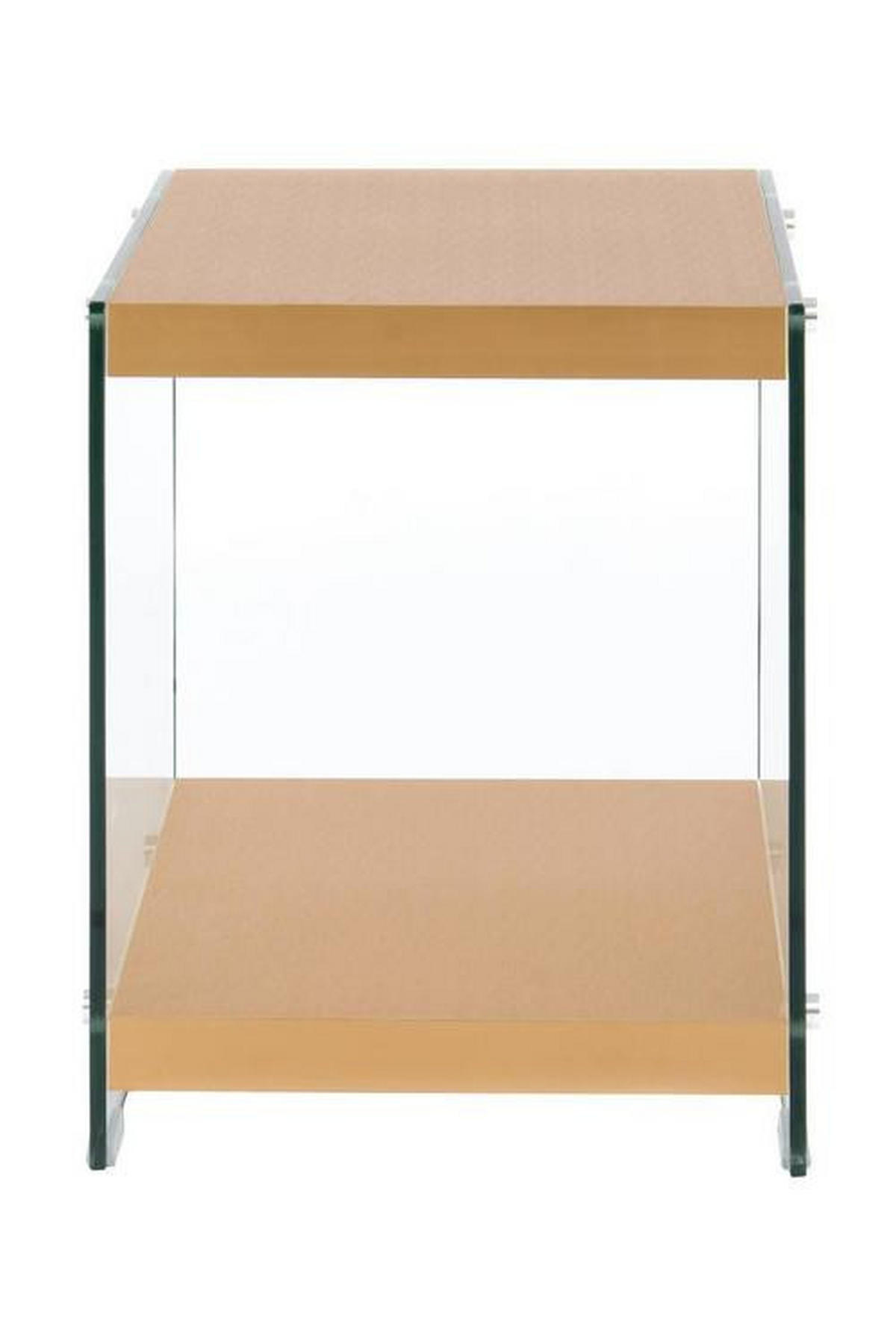 SIDOBORD i glas, trämaterial 35/35/45 cm  - klar/guldfärgad, Basics, trämaterial/glas (35/35/45cm) - Kayoom