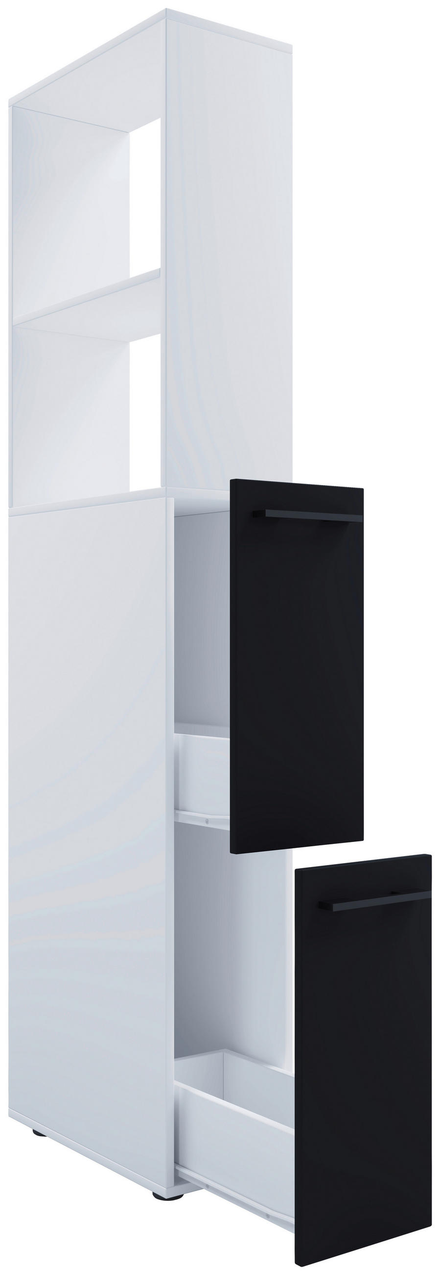 HOCHSCHRANK 25/183/50 cm  - Weiss/Anthrazit, Modern, Holzwerkstoff/Kunststoff (25/183/50cm) - MID.YOU