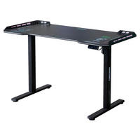 GAMINGTISCH 120/60/71-118 cm Schwarz höhenverstellbar, Getränkehalter, Headsethalter  - Schwarz, MODERN, Holzwerkstoff/Metall (120/60/71-118cm) - Minecraft