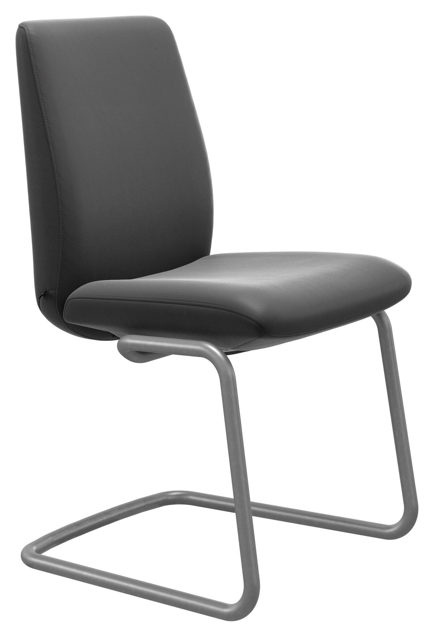 SCHWINGSTUHL  in Aluminium Echtleder pigmentiert  - Silberfarben/Grau, Design, Leder/Metall (54/92/62cm) - Stressless