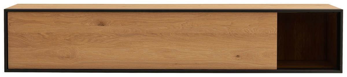 HÄNGELOWBOARD Anthrazit, Eichefarben  202/39/42 cm  - Eichefarben/Anthrazit, Design, Glas/Holz (202/39/42cm) - Schöner Wohnen