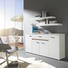 KOMMODE Sonoma Eiche, Weiß - Silberfarben/Weiß, Design, Holzwerkstoff/Kunststoff (160/80/35cm) - Carryhome
