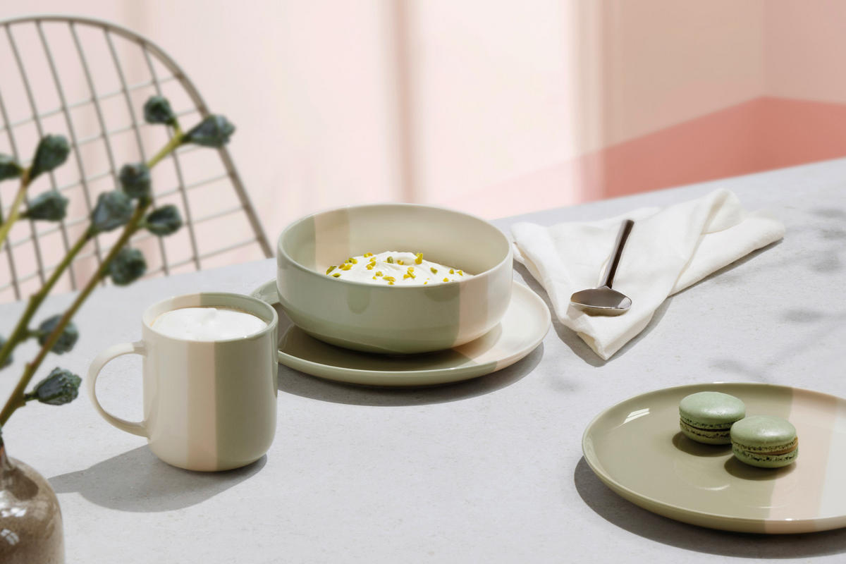 FRÜHSTÜCKSSET PastelPop Green 12-teilig  - Salbeigrün/Beige, Basics, Keramik - Villeroy & Boch