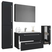 BADEZIMMER  in 127 cm  - Schwarz/Weiß, MODERN, Keramik/Holzwerkstoff (127cm) - MID.YOU