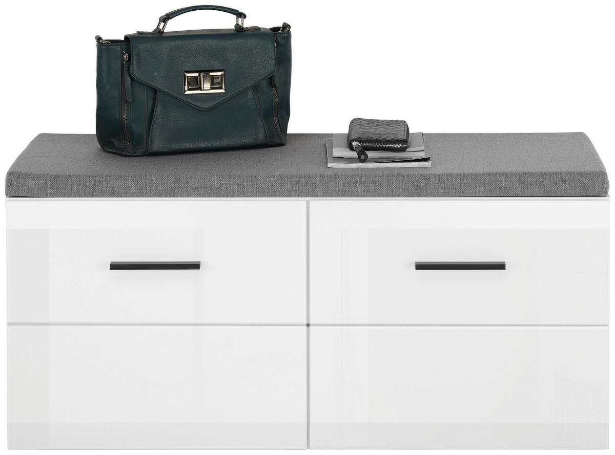 ELŐSZOBAPAD 100/47/41,6 cm  - antracit/magasfényű fehér, Basics, műanyag/faalapú anyag (100/47/41,6cm) - Hom`in