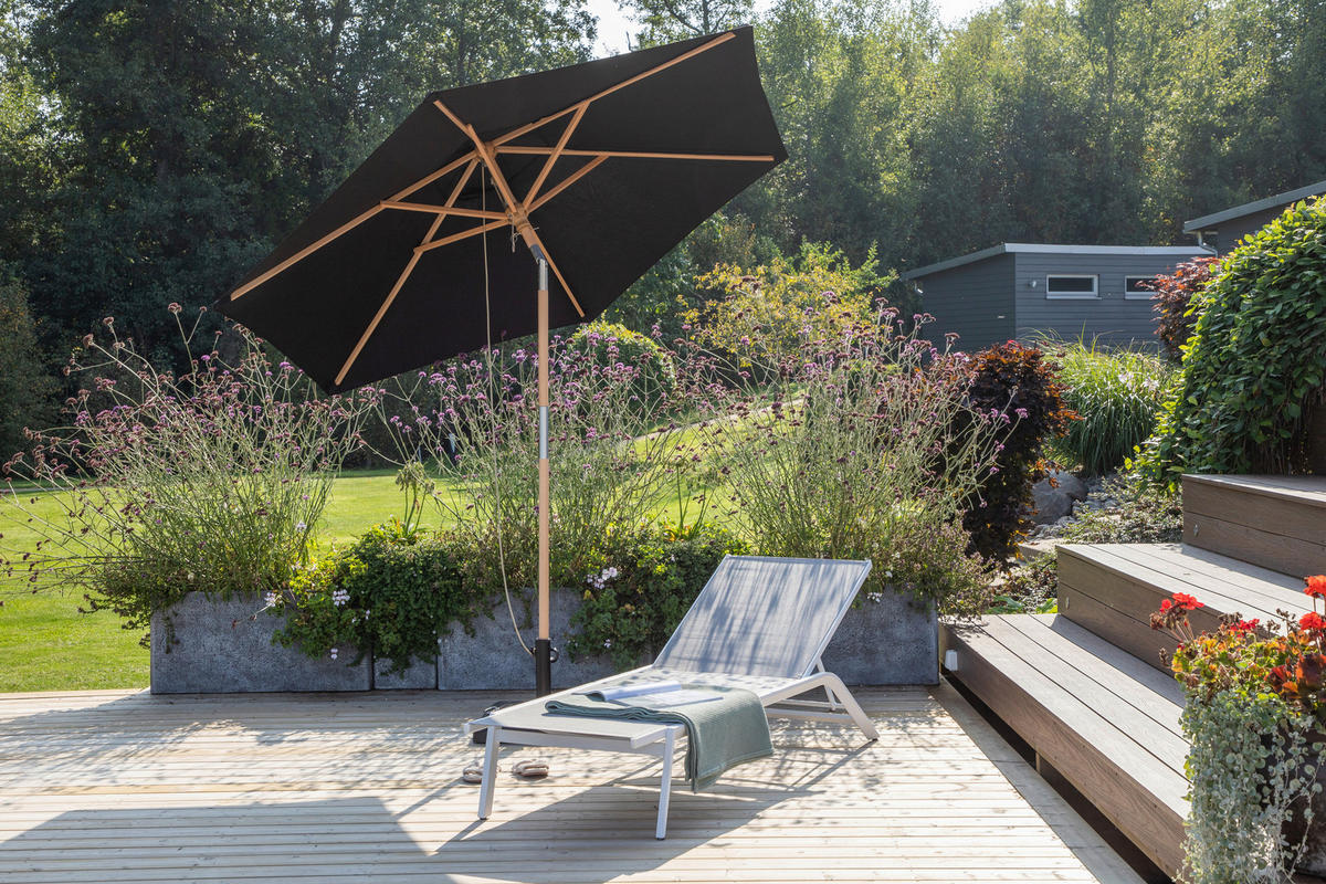 SONNENSCHIRM 250 cm  - Schwarz, KONVENTIONELL (250/232cm) - Gardenson