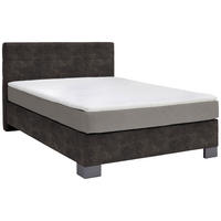BOXSPRINGBETT 140/200 cm  in Graubraun  - Graubraun/Graphitfarben, Design, Holz/Textil (140/200cm) - Hom`in