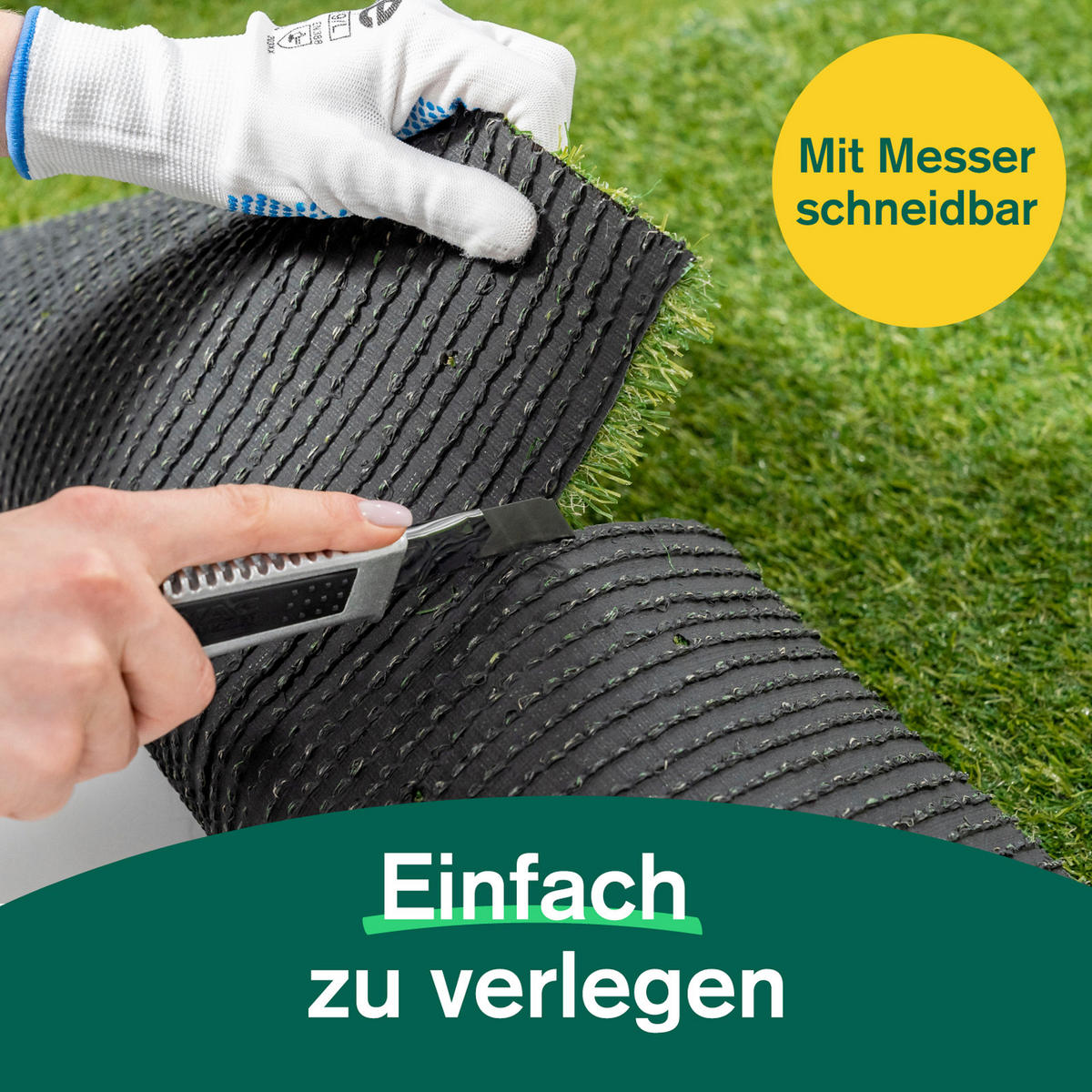 RASENTEPPICH 50 mm Kunststoff  - Grün, Basics, Kunststoff (100/250cm) - Floordirekt
